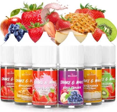 Produktbild von Belissia Shake and Make Dessert Delight - 6 x 30 ml hochdosiertes Lebensmittelaroma - zum Nachfüllen - Für Backen, Speisen, Getränke, Shake, DIY uvm