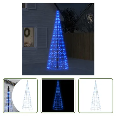 Productafbeelding van De Living Store LED-kerstboom voor vlaggenmast, 550 LED's, blauw, 300 cm