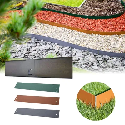 Immagine prodotto di Bordure per Aiuole in metallo 18,5 cm x 120 cm | Aiuole giardino | Cordoli per aiuole, colore: verde