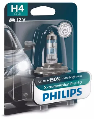 Produktbild von Philips X-tremeVision Pro150 H4 Scheinwerferlampe für optimale Sichtbarkeit