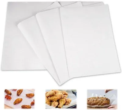 Produktbild von Wasserdichtes Bakpapier für Lebensmittel - 100 Blätter - 26 x 36 cm - Weiß - Delikatessenmandvoering