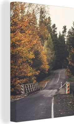 Obrázek produktu pro OneMillionCanvasses® - Obraz na plátně - 90x140 cm, Stromy - Ulice - Podzim, Nástěnná umělecká dekorace - Fotografie na plátně - Obraz na dřevěném rámu - Nástěnná dekorace - Ložnice