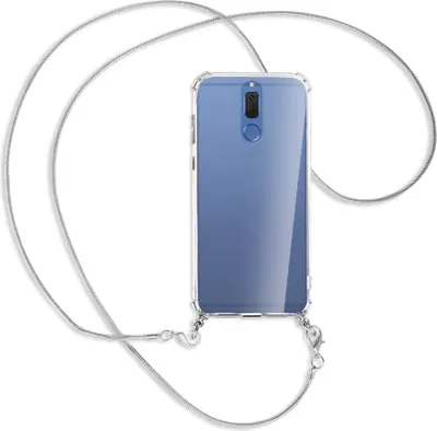 Produktbild von Handykette Backcover-Schutzhülle mit Band (Metall silberfarben) für Huawei Mate 10 Lite / G10 - silberfarbene Kette Snake