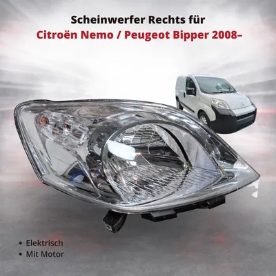 Obrázek produktu pro Přední světlo vpravo pro Citroën Nemo / Peugeot Bipper 2008– | elektrické | OEM 1353197080
