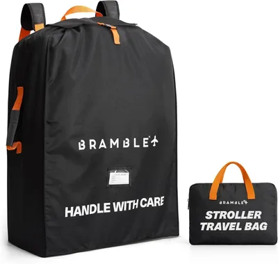 Productafbeelding van Buggy Transporttas voor Vliegtuig Gate Check - Waterafstotend Ballistisch Nylon met Neopreen Schouderbanden - Opbergzak & ID - Venster