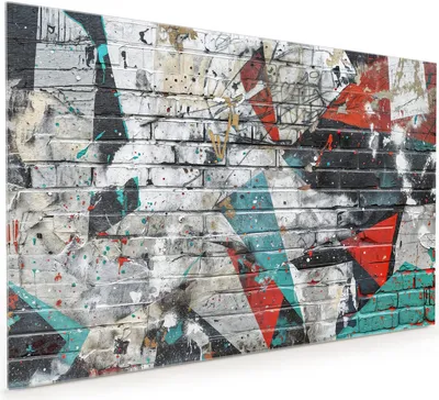 Produktbild von Küchenrückwand Spritzschutz Glas mit Motiv Graffiti Mauer 40 x 40 cm
