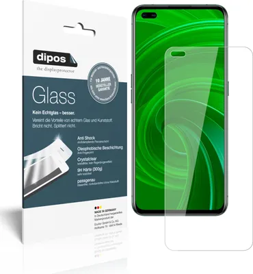 Produktbild von 2x Schutzfolie für Oppo Realme X50t 5G - Anti-Shock 9H Folie dipos Glass Kunststoffglas