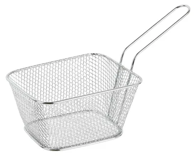 Produktbild von Chips-Korb/Kuchen-Servierkorb - silber - Metall - 23 x 14 x 11 cm - Drahtkorb