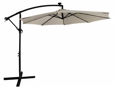 Zdjęcie produktu dla Kondela Ogrodowy parasol LED Lindan - beżowy