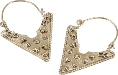 Produktbild von Verzierte Tribalohrringe, Ethnoohrringe aus Messing - Gold, Gold-Farben, 4*3 cm, Ohrringe + Ohrstecker Modeschmuck