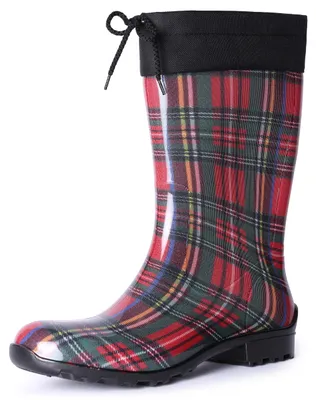 Produktbild von Ladeheid Damen Gummistiefel mit Stulpe LA-968 (Rot/Gitter, 42)
