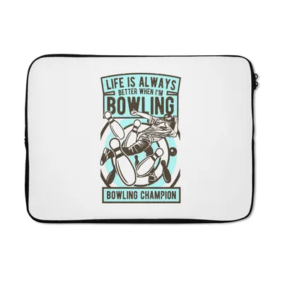 Produktbild von MuchoWow® Laptop Hülle 13 Zoll Bowling - Sport - Jahrgang Laptoptasche - Laptophülle - Sleeve - Rundumschutz