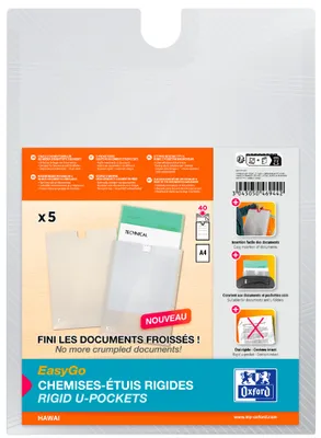 Image de Oxford 400177125 Oxford EasyGo Pochette porte-documents HAWAI, DIN A4, transparente
