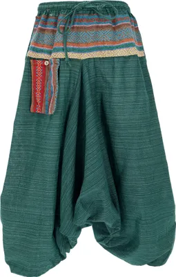 Produktbild von Yogahose, Pluderhose, Pumphose, Aladinhose Ikat - Grün, Damen, Baumwolle, Hosen