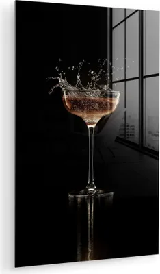 Produktbild von MuchoWow Glasbilder - Bilder auf Wandbild - Foto auf Glas Cocktail - Schwarz - Spritzer - Glas 20x30 cm Wanddekoration aus Glas - Acrylglasbild - Acrylbilder - Acrylglas