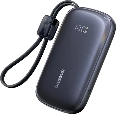 Immagine prodotto di Batteria esterna BASEUS 10000 mAh, 45W + cavi integrati C-L, EnerFill FC21 Qpow 3 Ultra, nera