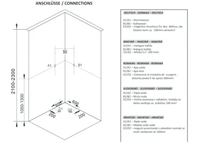 Produktbild von Kompletný sprchový kút TC05S 80 x 80 x 215 cm