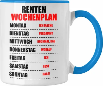Produktbild von Trendation - Renter Tasse Ruhestand Geschenk Rente für Mann Frau Lustig Renteneintritt Abschied Rentnerin Spruch (Blau)