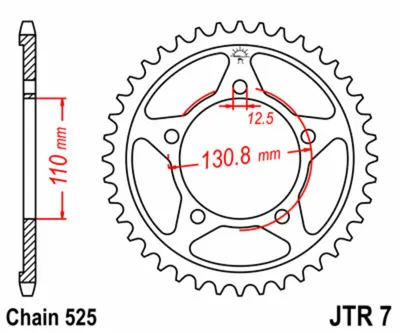 Obrázek produktu pro JT Kettenrad 45T 525 JTR7.45