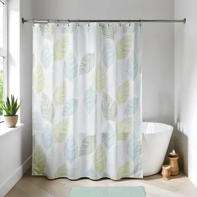 Produktbild von Duschvorhang peva 180x180cm 12 ringe weiss - garden party - Tendance