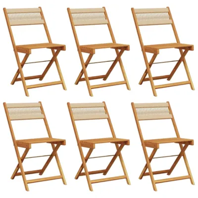 Produktbild von Gartenstühle 6 Stk. Klappbar Beige Massivholz Akazie