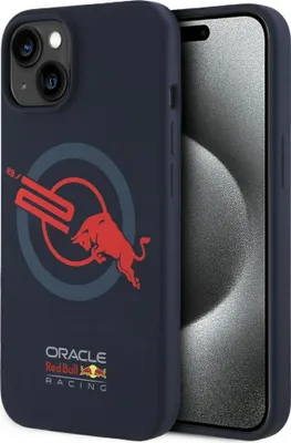 Obrázek produktu pro Pouzdro RED BULL pro IPHONE 15 kompatibilní s MagSafe RBHMP15S24SIOLVR (silikonové ORBR20 Logo Red Lining) tmavě modré