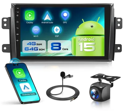 Obrázok produktu pre Autorádio 9 palcov, HD IPS, Android 13 – 8-jadrový procesor, 4G RAM, 64G ROM – Bluetooth, Wi-Fi, GPS navigácia, čierna farba