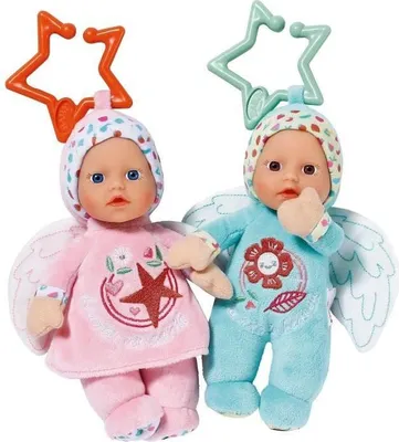 Zdjęcie produktu dla Lalka Szmacianka Baby Born Aniołki, 18 cm, System Mocowania, Z Grzechotką, Od 0 Miesięcy