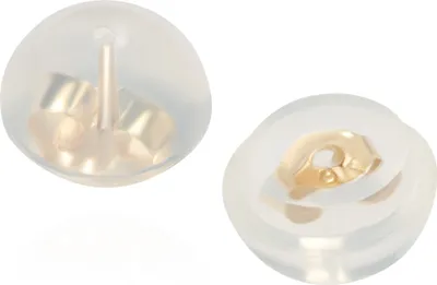 Produktbild von NKlaus Paar Silikon Ohrstopper 585 Gelb Gold 14 Karat Ohrmutter Gegenstecker 14335