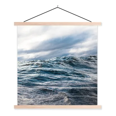 Produktbild von MuchoWow® Textilposter Meer - Golf - Norwegen 60x60 cm mit holzfarbenen Rahmen - Wanddekoration