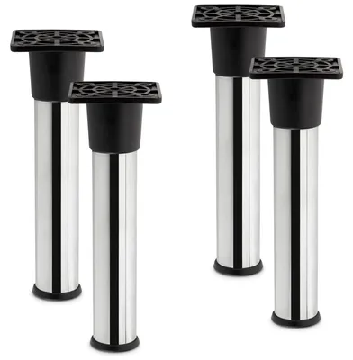 Produktbild von SOTECH Möbelfuß Alfa Ø 25 mm Höhe 150 mm Chrom poliert – höhenverstellbarer Sockelfuß, Stahl (4 Stück)