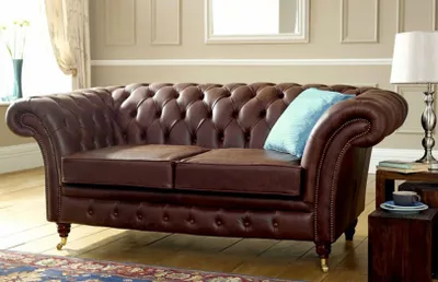 Produktbild von Chesterfield Sofa Couch Polster Sofas Klassischer 2 Sitzer Leder Textil Neu 2007