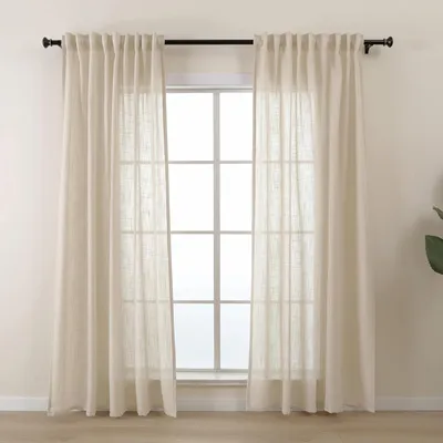 Productafbeelding van Gordijnen 260 cm, set van 2, beige, linnen look, voor woonkamer