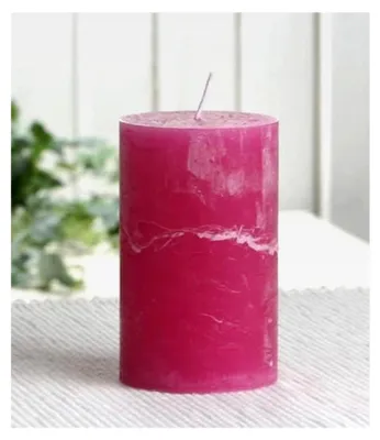 Produktbild von Rustikale Stumpenkerze, 8 x 5 cm Ø, fuchsia