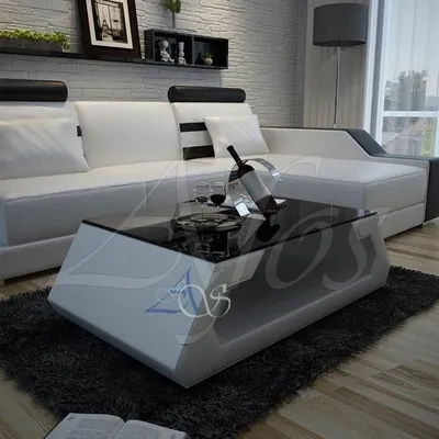 Produktbild von Designer Couchtisch Polster Tisch Leder Glas Moderner Tisch Glastische (Hamburg)