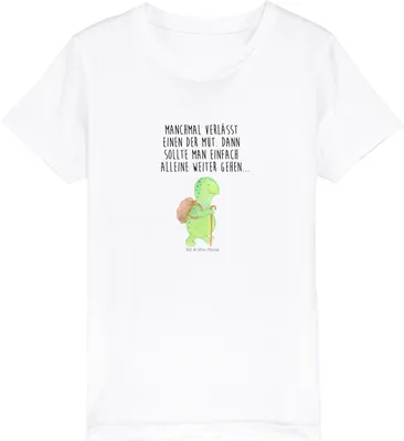 Produktbild von Mr. & Mrs. Panda Kleinkinder T-Shirt Schildkröte Wanderer 12-14 Jahre (152/164) - Weiß - Geschenk, Rucksack, Schildkröten, Teenager, Kindershirt, Kurzarm Kinder, Jungen