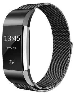 Produktbild von By Qubix passend für Fitbit Charge 2 Milanaise-Armband - Größe: Small - Schwarz