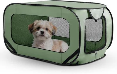 Imagen del producto de Transportín para perros - Jaula de viaje para gatos - Transporte seguro - Diseño plegable - 94 x 53 x 53 cm - Verde
