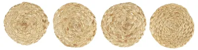 Produktbild von Home deco Factory Untersetzer - 4x Stuck - Jute - natur - 10 x 10 cm - fur Glaser