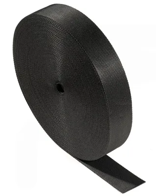 Produktbild von Bagum Polypropylen Gurtband 50mm × 50 m, Band Rolle Schwarz, Gurt UV Beständig, Wasserresistent, Hergestellt in der EU