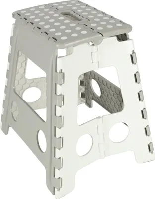 Immagine prodotto di Sgabello pieghevole antiscivolo alto 39 cm grigio chiaro