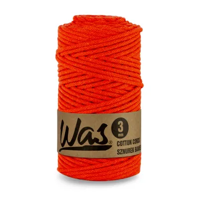 Produktbild von Baumwollkordel Geflochtene Baumwollschnur Polyesterkernschnur Für Makramee Makramee-Seil Bastelkordel 3mm 100m orange DIY WAS