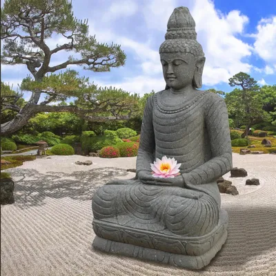Produktbild von Buddha Figur Burhanpur 70 x 60 x 100 cm