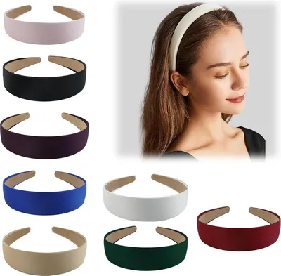 Produktbild von 8er Set Haarreifen Damen Breit Headband Haarschmuck DIY Schwarz & 6 Farben