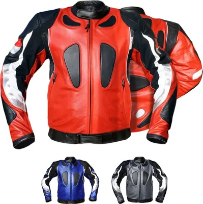 Produktbild von Lederjacke Motorradjacke Kombijacke aus Rindsleder, Größe:46/XS, Farbe:Rot