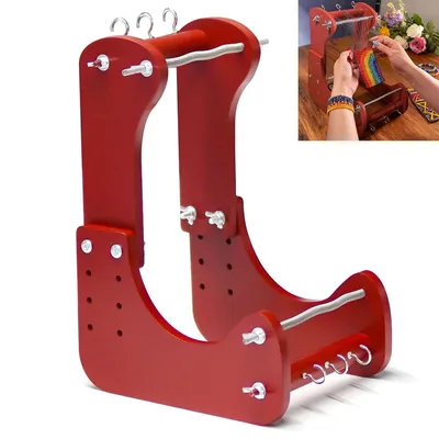 Produktbild von Perlen-Webrahmen aus Holz, Verstellbarer Steh-Perlenwebstuhl, Perlenwebstuhl-Set aus Holz mit 4 Längenoptionen, ergonomisches, abgewinkeltes Design