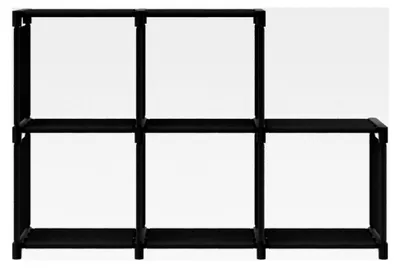 Produktbild von Würfelregal mit 5 Fächern in Schwarz 103x30x72,5 cm