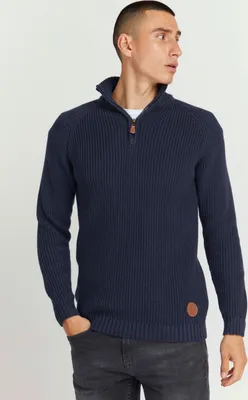 Produktbild von SOLID SDXenox Herren Strickpullover Troyer Grobstrick Pullover mit Stehkragen 100% Baumwolle Regular fit