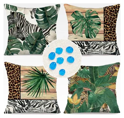 Produktbild von Wetterfeste Outdoor-Kissen 45x45 cm 4er Set Dekokissen, Kissenbezüge für Wohnzimmer, Garten, Balkon