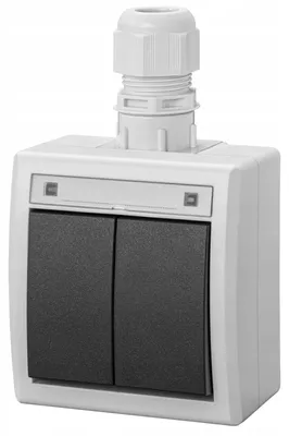Produktbild von AQUANT 2K Aufputz-Kronleuchterschalter IP65 grau 5002-65